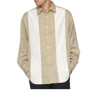 レース切替 ルーズフィットシャツ