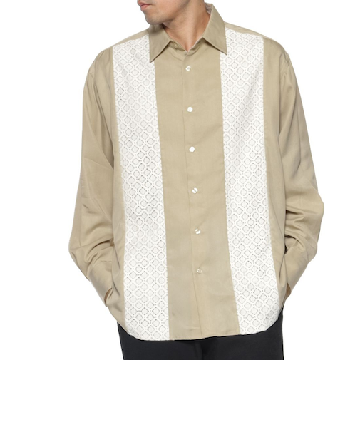 レース切替 ルーズフィットシャツ