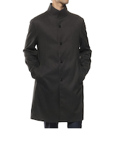 フランネルツイル素材スタンドカラーコート