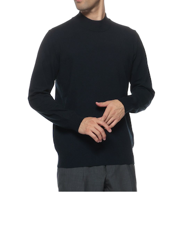 モックネックニットプルオーバー