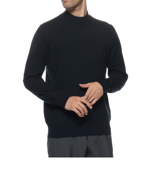 モックネックニットプルオーバー