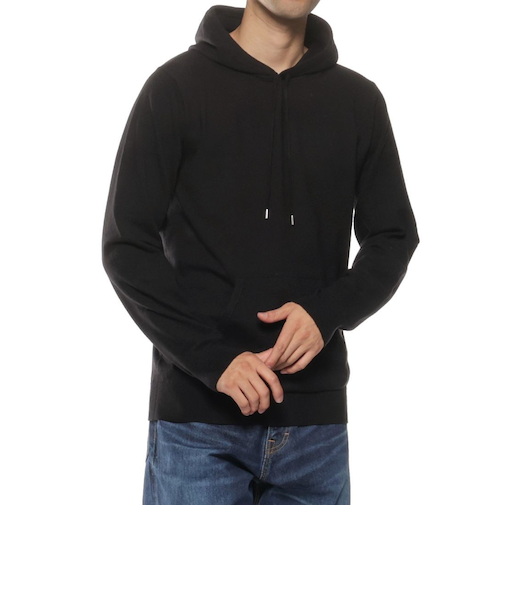 フード付ニットプルオーバー