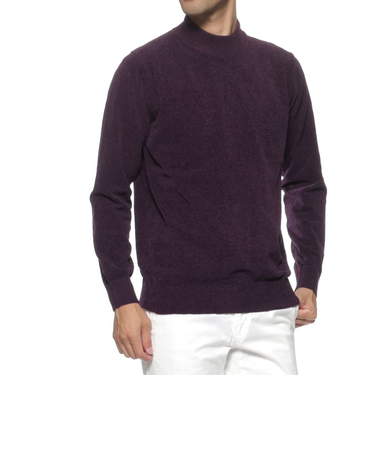 モックネックニットプルオーバー