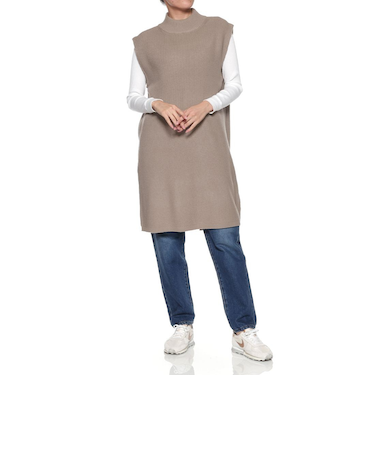 ウォッシャブル ノースリーブ チュニックニットプルオーバー