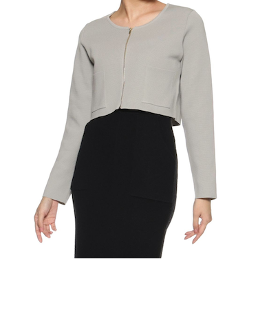 ウォッシャブル ジップアップ ボレロカーディガン