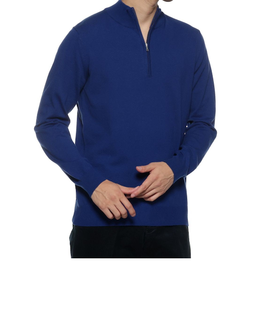 ウォッシャブル ハーフジップニットプルオーバー