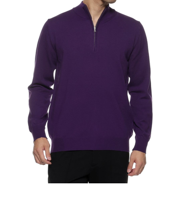 ウォッシャブル ハーフジップニットプルオーバー