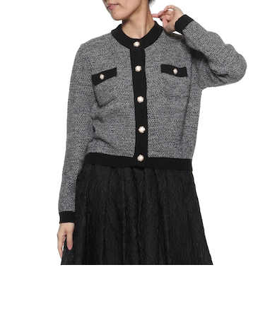 バイカラー ニットカーディガン