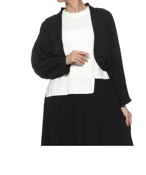 ウォッシャブル ジャカードニットボレロ