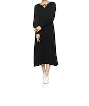 ウォッシャブル バルーンスリーブ ニットドレス