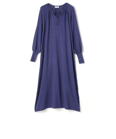 ウォッシャブル バルーンスリーブ ニットドレス
