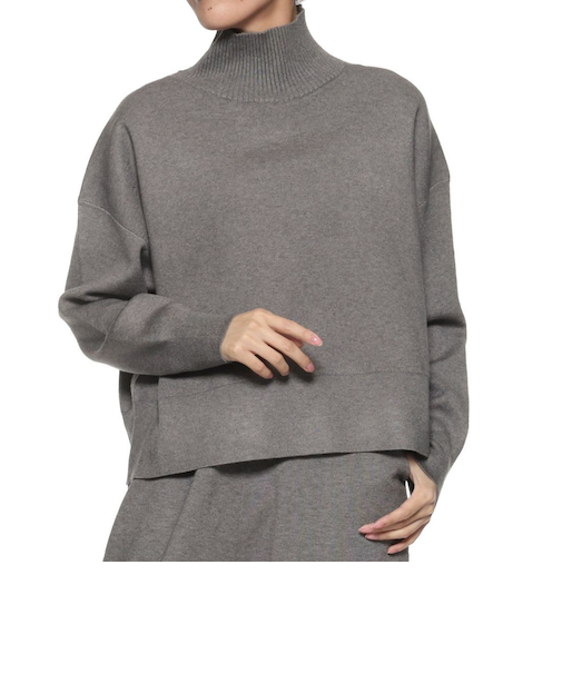 セットアップ ウォッシャブル ハイネックニットプルオーバー