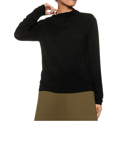 ウォッシャブル モックネックカットソー