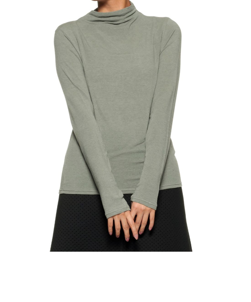 ウォッシャブル モックネックカットソー