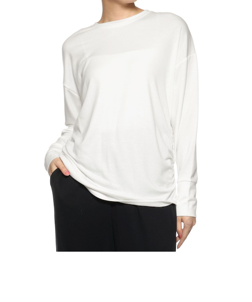 ウォッシャブル サイドギャザーカットソー