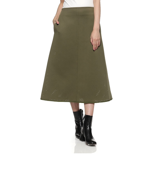 ウォッシャブル パンチング加工Aラインスカート