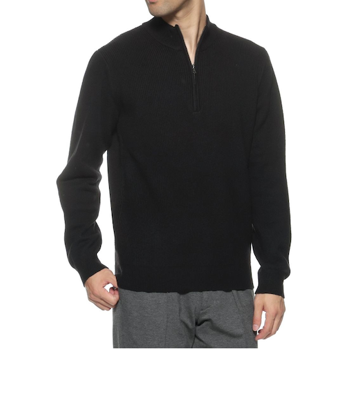 ウォッシャブル ハーフジップニットプルオーバー