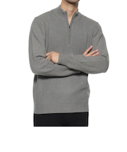 ウォッシャブル ハーフジップニットプルオーバー