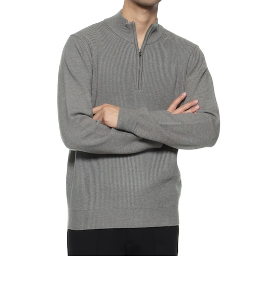 ウォッシャブル ハーフジップニットプルオーバー