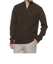 ウォッシャブル ハーフジップニットプルオーバー