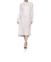 カシミヤ素材モックネックニットドレス