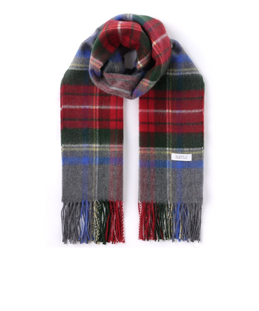 チェック柄フリンジスカーフ