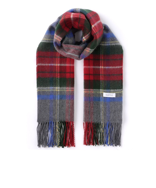 チェック柄フリンジスカーフ