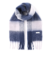 チェック柄フリンジスカーフ