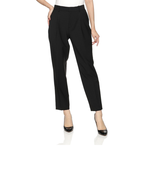 ウォッシャブル 2WAYストレッチ タック入りテーパードパンツ