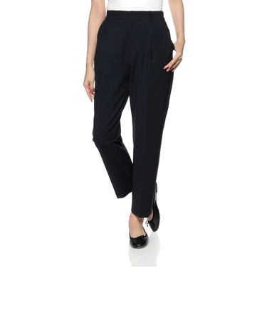 ウォッシャブル 2WAYストレッチ タック入りテーパードパンツ