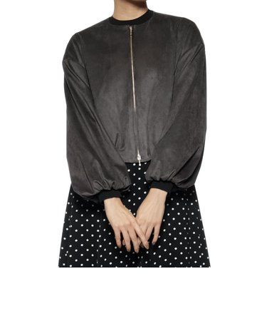 フェイクスエード素材 ジップアップブルゾン