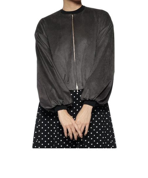 フェイクスエード素材 ジップアップブルゾン