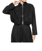 セットアップ ツイル素材 タックブルゾン