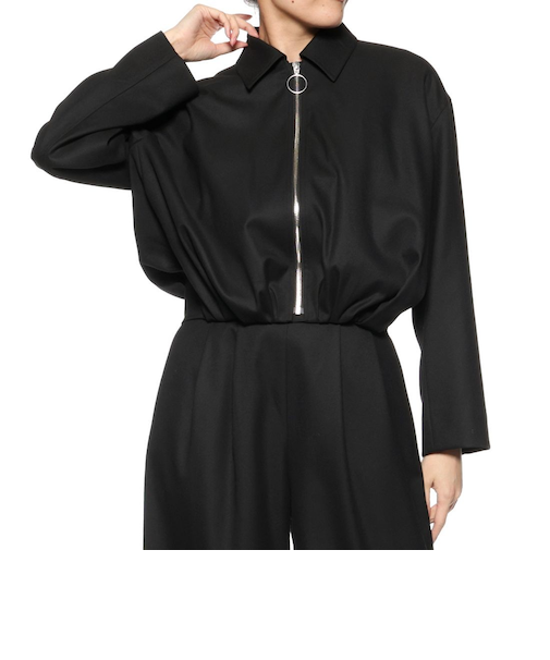 セットアップ ツイル素材 タックブルゾン