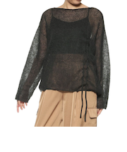 ウォッシャブル シャーリングデザイン シアーニットプルオーバー