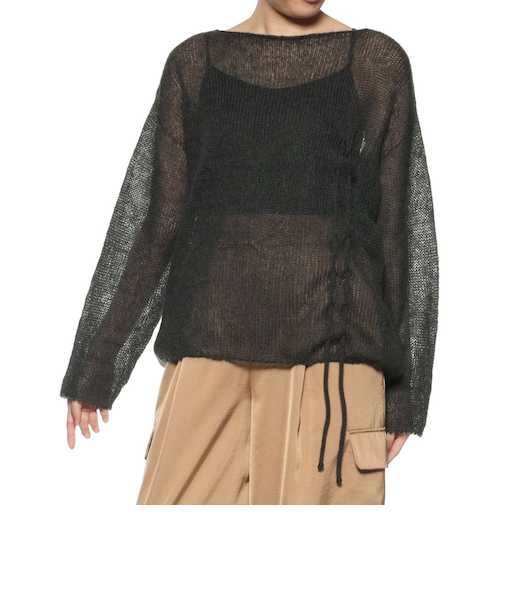 ウォッシャブル シャーリングデザイン シアーニットプルオーバー