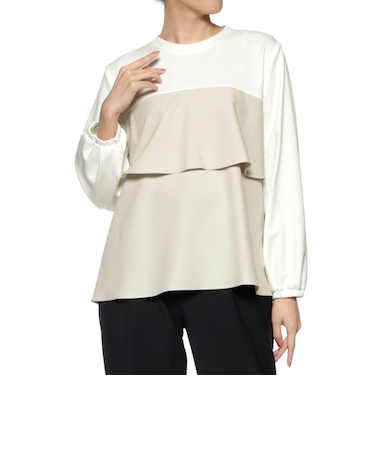 ウォッシャブル ペプラムデザインカットソー