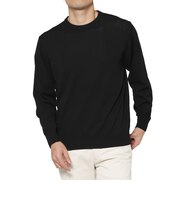 コットンアクリル素材クルーネックニットプルオーバー