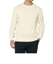 コットンアクリル素材クルーネックニットプルオーバー