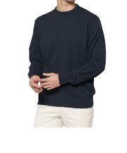 コットンアクリル素材クルーネックニットプルオーバー