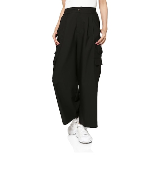 ウォッシャブル サイドポケット付き ワイドパンツ