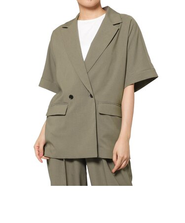 セットアップ ウォッシャブル ハーフスリーブジャケット