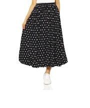 ウォッシャブル ドローストリングドット柄バルーンスカート