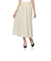 ドッド柄 チュールコンビネーションストライプデザインスカート