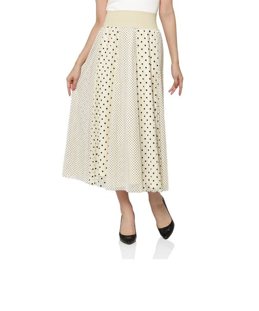 ドッド柄 チュールコンビネーションストライプデザインスカート