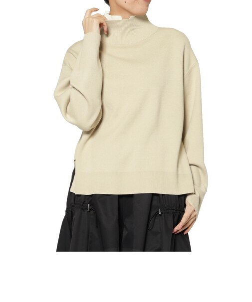 ウォッシャブル 2枚襟デザインニットプルオーバー