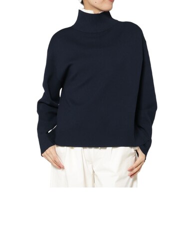 ウォッシャブル 2枚襟デザインニットプルオーバー