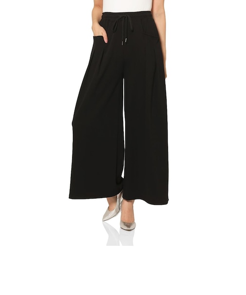 ウォッシャブル サイドポケットデザイン ドローストリングワイドパンツ