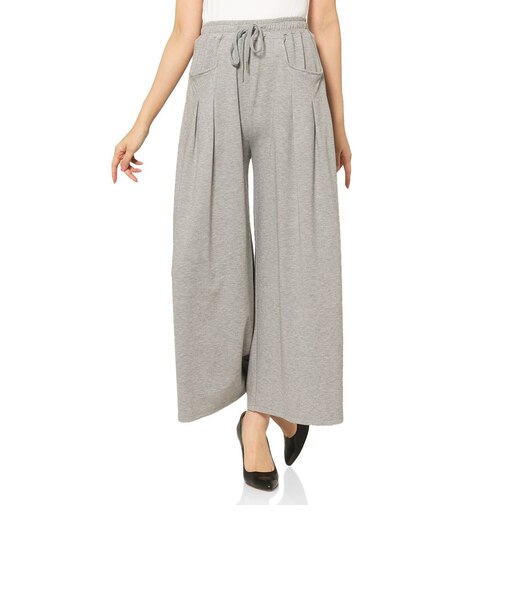 ウォッシャブル サイドポケットデザイン ドローストリングワイドパンツ