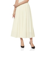 ウォッシャブル シアーチェック素材ロングスカート